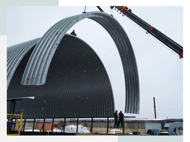 Полукруглые ангары в Смоленске